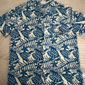 Disney Aulani Blue and White Men's Hawaiian Shirt